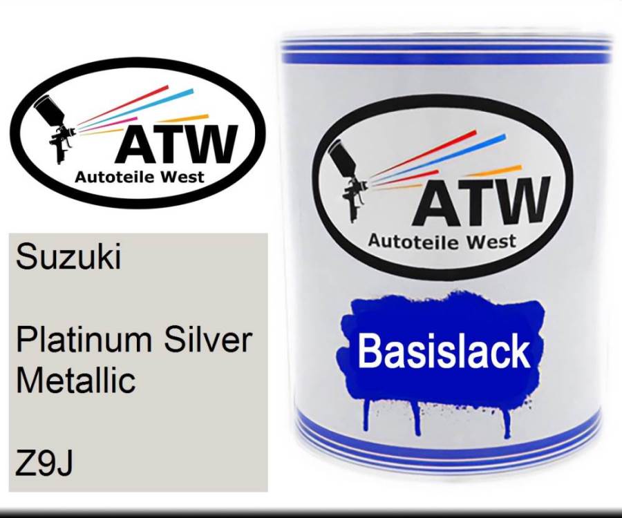 Suzuki, Platinum Silver Metallic, Z9J: 1L Lackdose, von ATW Autoteile West.